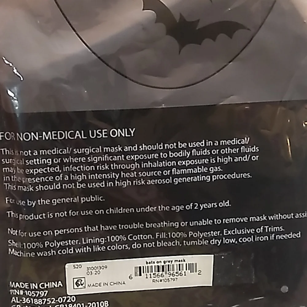 Halloween Mask Black Bats
